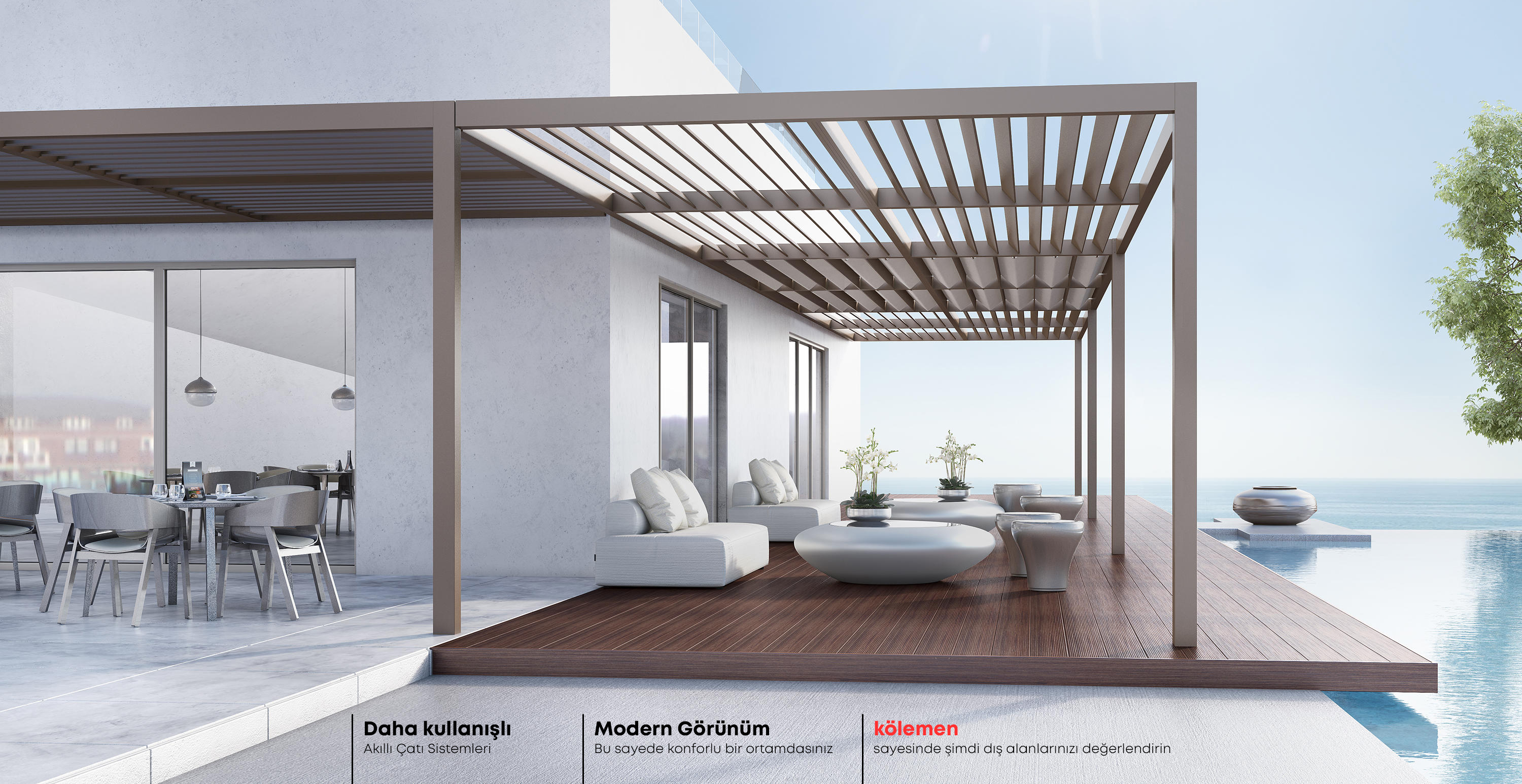 kölemen pergole tente, kölemen tente, kölemen branda tente pergole sistemleri, cam pergole, pergole tentesi, pergole tente, camlı pergole modelleri, pergole tente modelleri